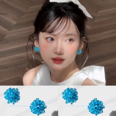 原版春夏氧气感蓝色耳环