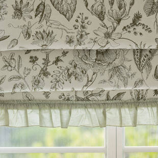 新款法式复古风雪尼尔遮光罗马帘书房小窗户升降窗帘绮梦花园