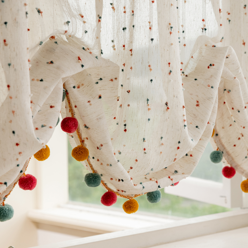 复古彩虹豆豆奥地利水波罗马帘