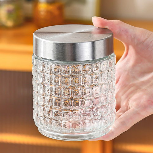 玻璃带盖零食储物罐家用厨房