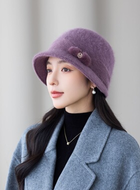 中老年人秋冬天女士妈妈毛线帽子