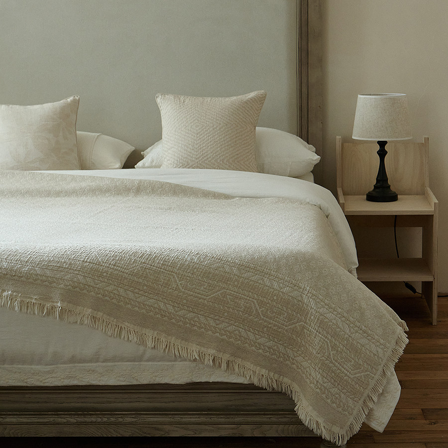 HJ简约高级感棉麻色织提花流苏毯毛毯毯子多功能盖毯设计师新款,床上用品,休闲毯/毛毯/绒毯,淘宝优惠券,粉丝福利购,淘宝优惠卷