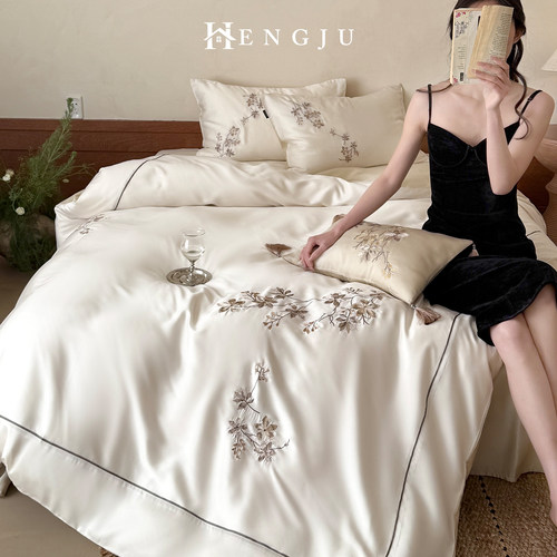 HJ丝滑裸睡兰精天丝凉感四件套
