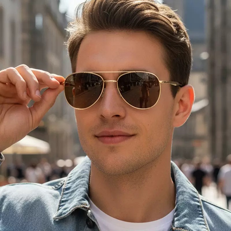 复古双梁欧美明星同款太阳镜开车防紫外线时尚百搭素颜飞行员墨镜