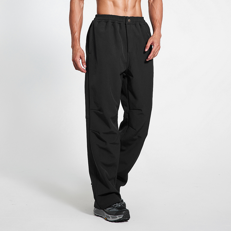 宽松防泼水加绒保暖软壳冲锋裤