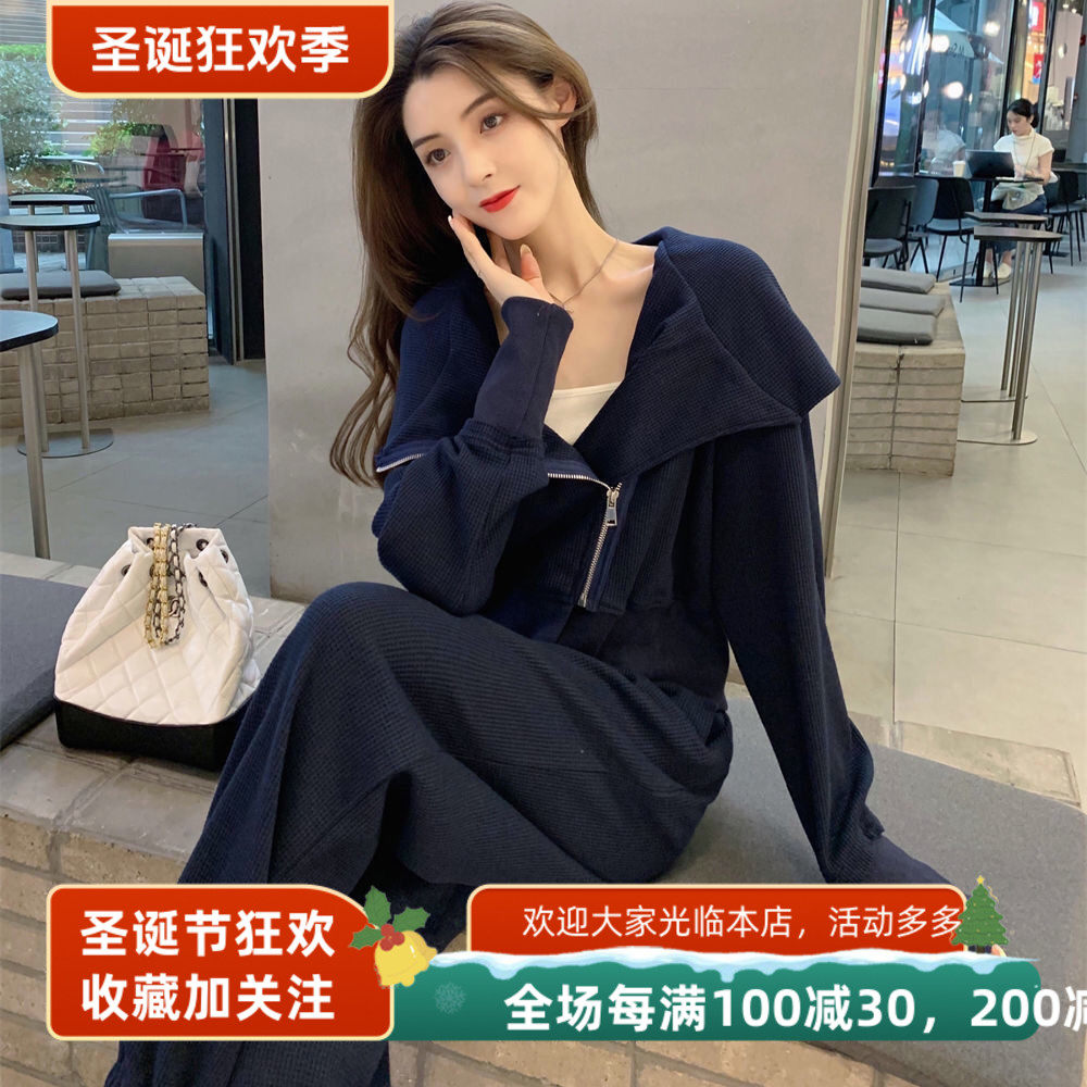 休闲运动服套装女2024春秋季学生韩版宽松洋气时尚网红卫衣两件套
