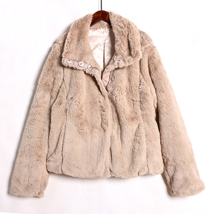 日系秋冬仿皮草外套2026春秋冬季 洋气休闲短外套 复古风女士长袖