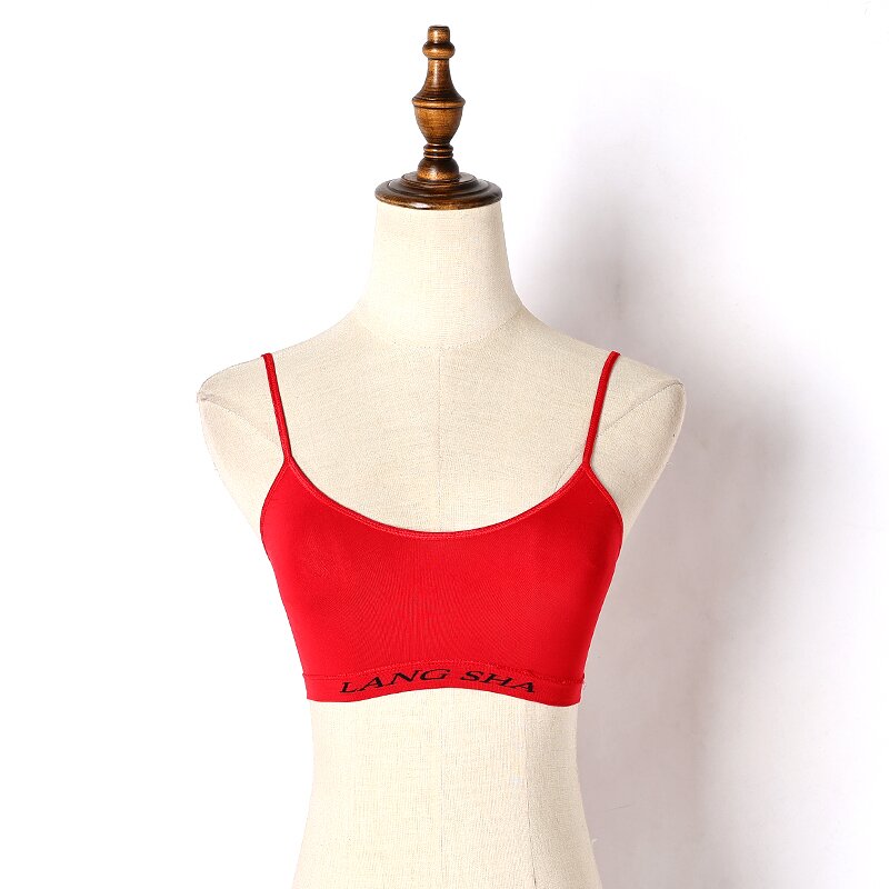 防走光纯色吊带抹胸小众