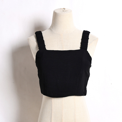 2025夏日吊带小衫女装时尚性感纯色百搭设计感背心辣妹美背上衣