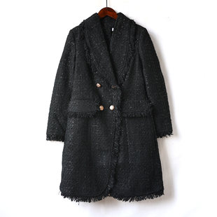 简约粗花呢大衣百搭通勤外套 时尚 2025年小香风千斤名媛秋冬季 女式