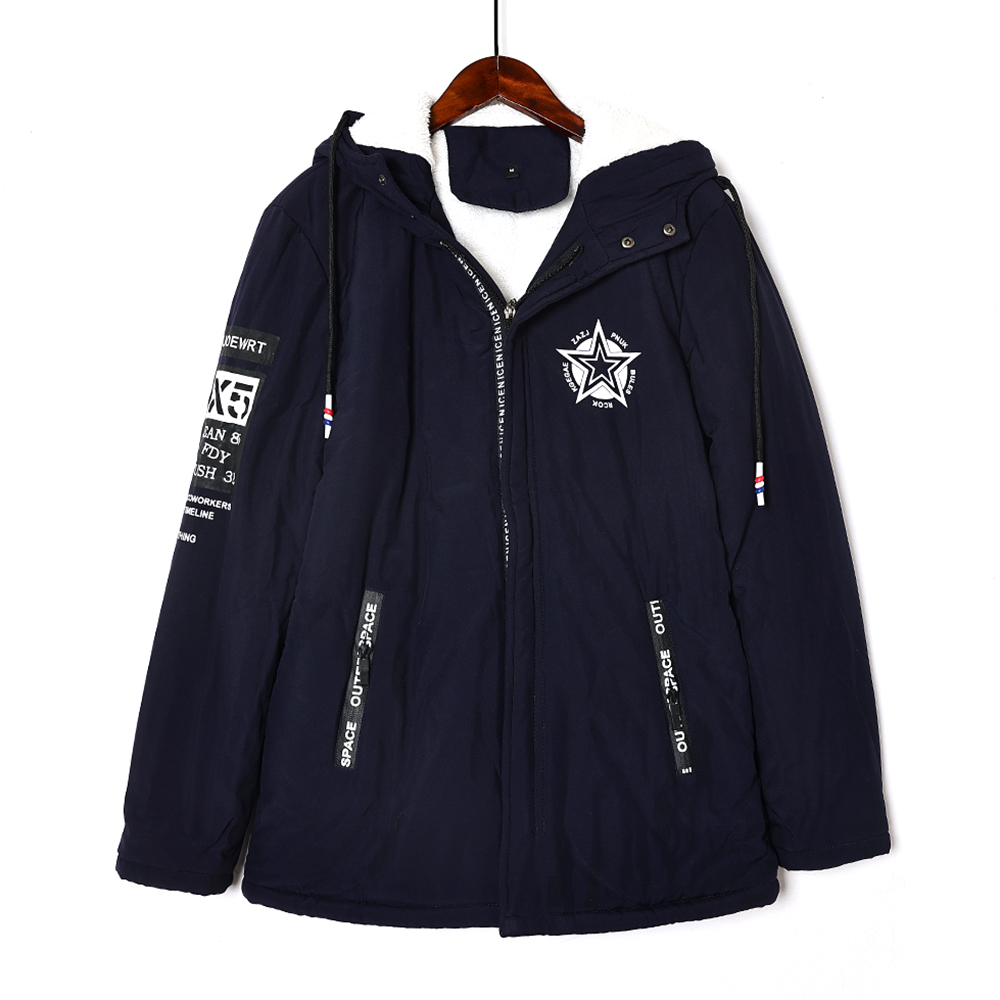 2024秋冬加绒纯色棉服女装时尚连帽保暖蓬松百搭个性宽松休闲棉衣