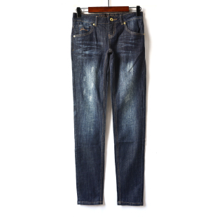 2025年新品 长裤 潮流时尚 显瘦小脚裤 复古水洗磨白修身 牛仔裤