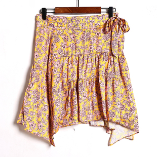 薄款 碎花A字裙显瘦2025夏季 不规则短裙 韩版 半身裙高腰百搭时尚