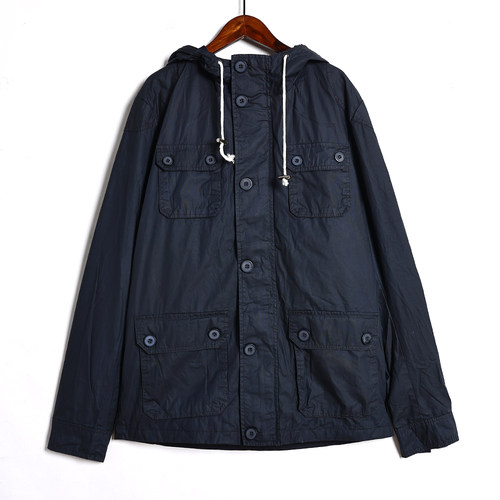 男风衣2025春秋季常规款时尚帅气休闲工装风多口袋连帽男士外套