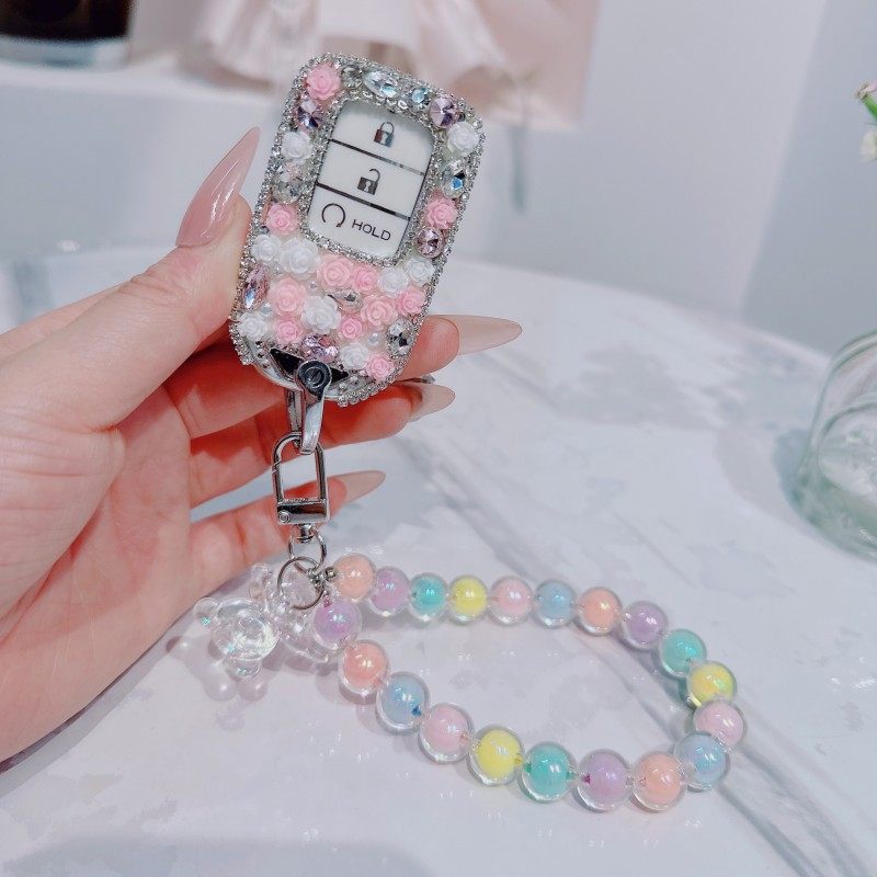 适合本田crv钥匙套女一体全包防摔手工镶钻十代思域雅阁钥匙扣壳