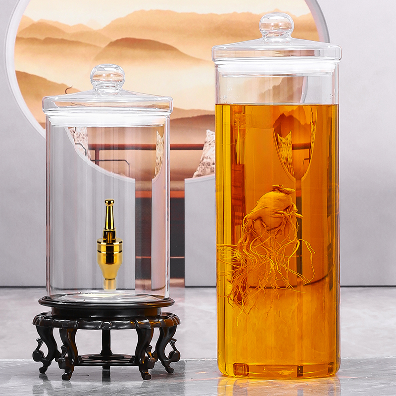 高硼硅玻璃带龙头泡酒瓶泡酒缸