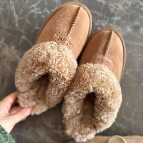 澳洲OZWEAR羊毛拖鞋羊卷毛半拖