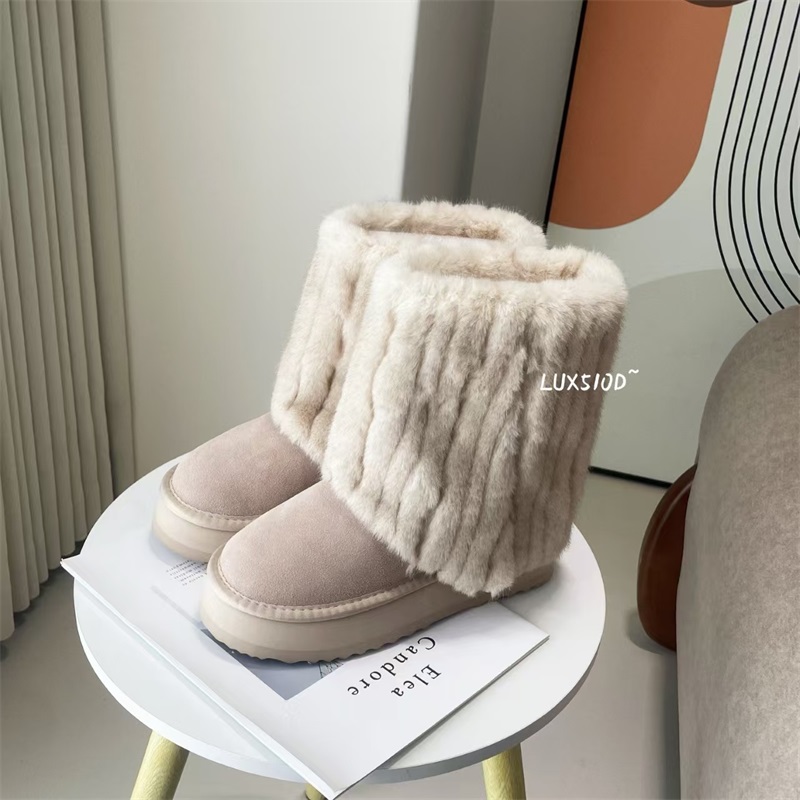 AUSLUX厚底冰岛风情毛毛雪地靴