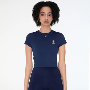 EDGII简约运动风短袖 显瘦速干跑步训练紧身上衣 T恤女修身