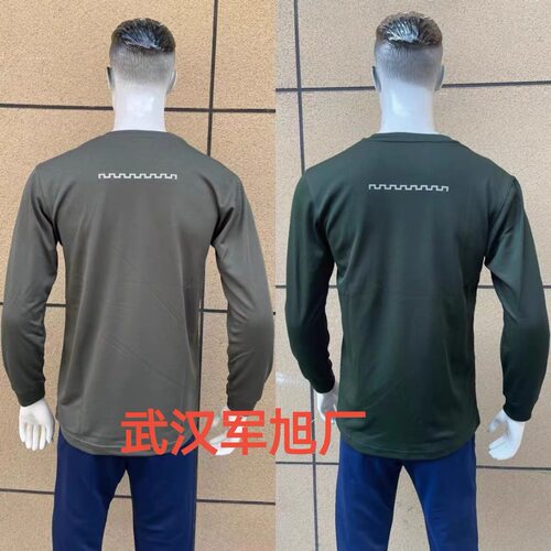 军旭新式灰绿长袖圆领衫男长袖体能训练服春秋夏季速干T恤反光