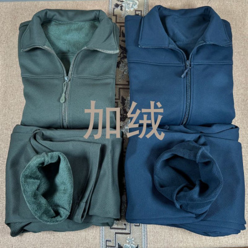 冬季加绒长袖体能训练服套装