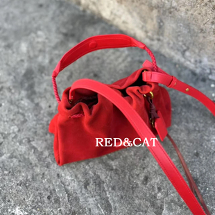 清货 高品质头层麂皮单肩斜挎手提磨砂真皮包