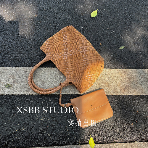XSBB西拾【TR-露丝编织菜篮子】羊皮/磨砂胎牛皮百搭手提托特包
