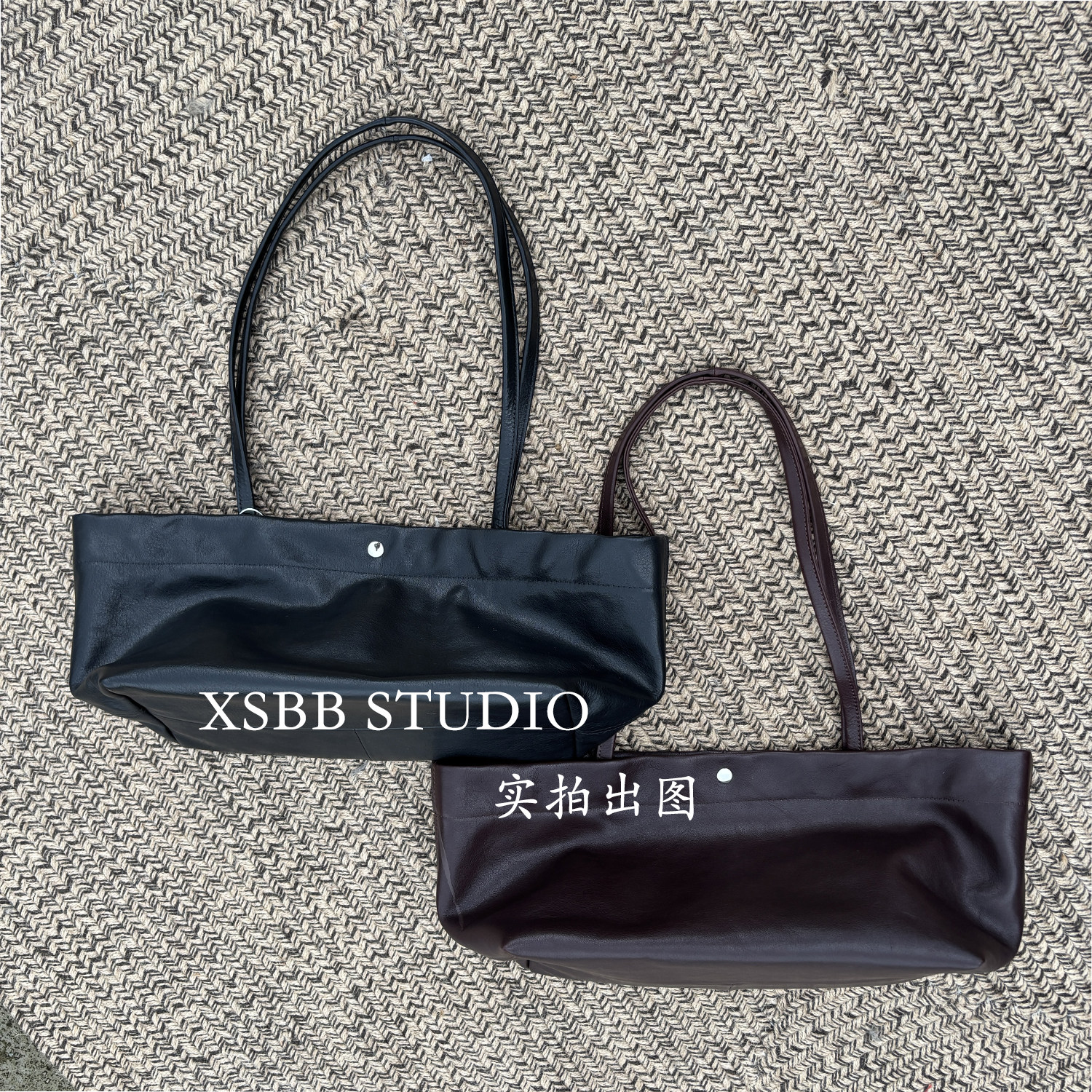 TR老钱简约单肩头层植鞣牛皮手提包idaho长肩带托特包Row腋下包图片