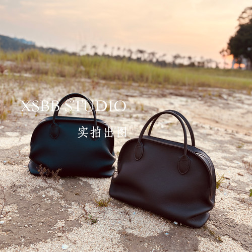 XSBB【TR-艾格尼丝】Anges原厂粒面全青牛皮内里羊皮保龄球手提包