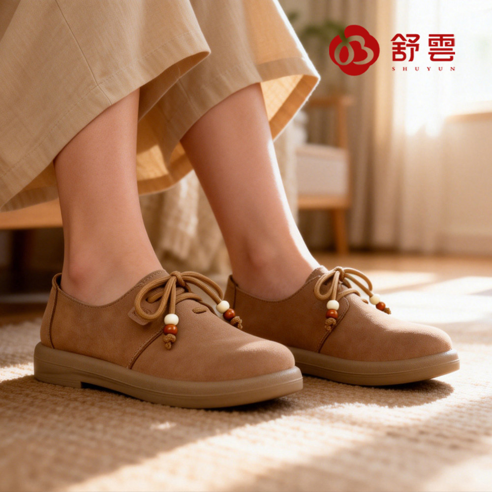 舒云复古串珠软底舒适女勃肯鞋