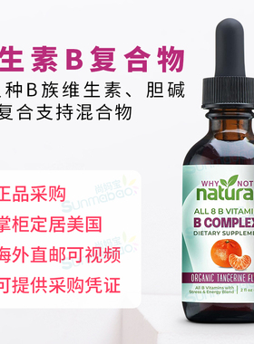 美国 Why Not Natural 维生素B族维生素复合物液体滴剂柑橘味60ml
