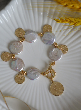 天然巴洛克珍珠钱币欧美