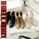 柒步森林高跟瘦瘦靴马丁靴子女鞋秋冬季加绒2025年新款潮白色短靴