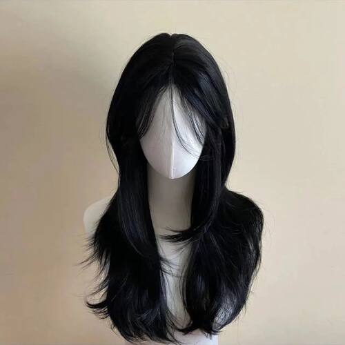 Black Wig Female Headband Body Wavy Rose Hair Net Mod