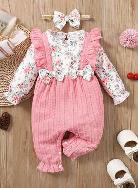 0-18 Months Newborn Baby Girl Romper Cute Floral Long Sleeve