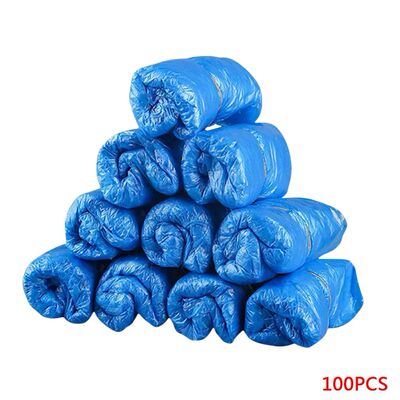 1Pack/100 Pcs Medical Waterproof Boot Covers Plastic Disposa