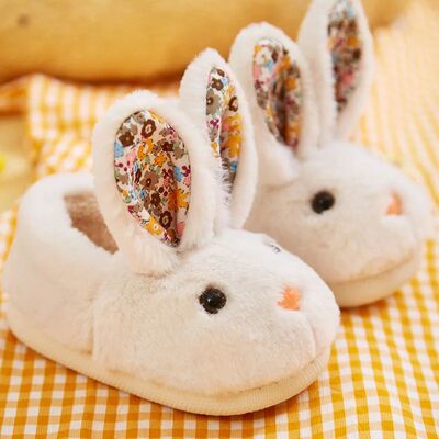 Kid Shoes Girl Fur Slippers Anti Slip Warm Slippers Fashiona