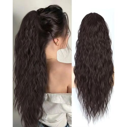 26inch Synthetic Long Curly Wavy Ponytail Extension Drawstri