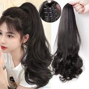 Synthetic Long Straight Claw Clip On Ponytail Hair Extension