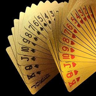Golden Playing Entertain Cards Gold Foil Pokers Set Ma