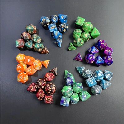 7 Pcs1set Galaxy Series Style DND Dice Set D4 D6 D8 D10 D12