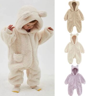 0-2Y Newborn Baby Rompers Spring Autumn Warm Fleece Baby Boy