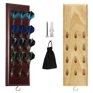 Solid Wood Wall Mounted Dart Holder/Stand with Accessory Sto