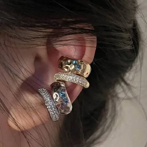 Rhinestones Double Layered C-shaped Non-pierced