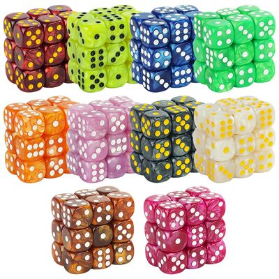 Round Corner Game Dice Set 6-Sided Marble Acrylic Dices