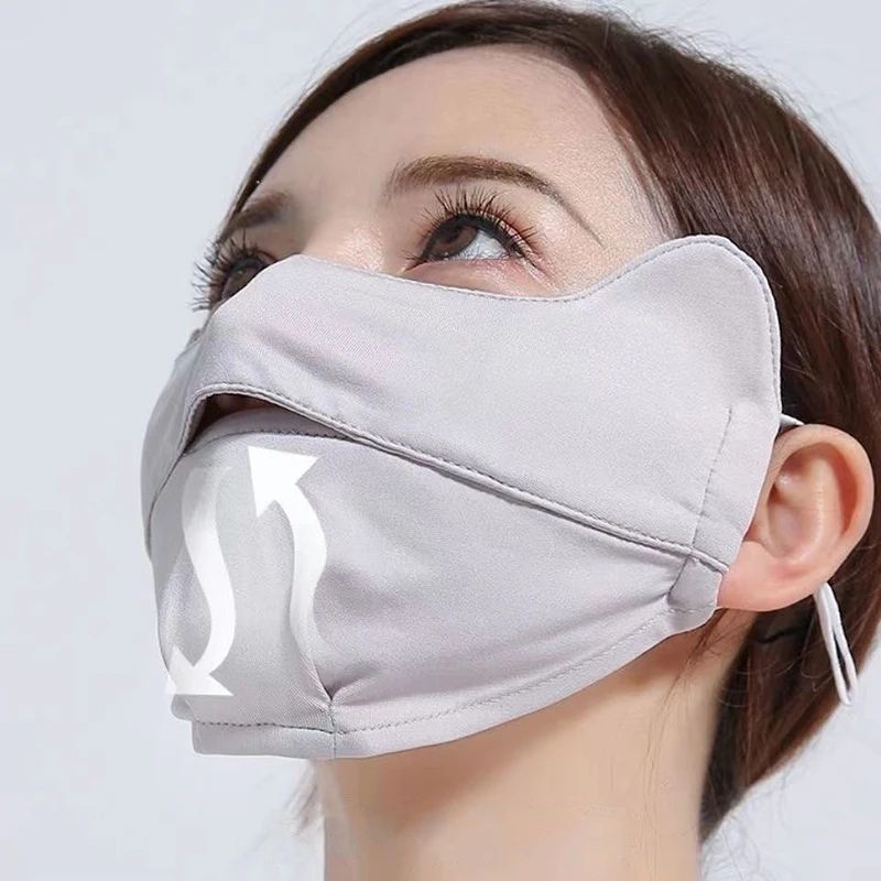 Women Men Ice Silk Sunscreen Mask Summer UV Protection Cycli