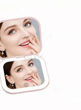 Compact Cosmetic Mirror Small Vanity Table Folding with Ligh