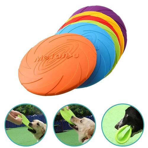Dog Toys Silicone Flying Disc Fashion Multicolor Resistant