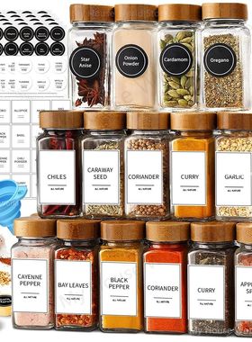 12Pcs Glass Spice Jars with Bamboo Lids 4oz Glass Jars Spice