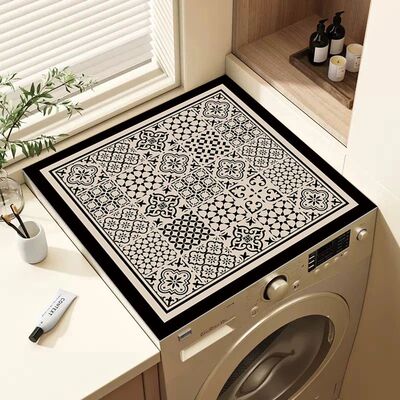 Retro Washing Machine Covers Kitchen Absorbent Coffee Machin